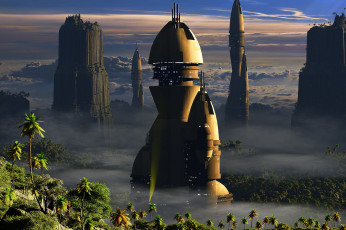 Картинка 3д+графика фантазия+ fantasy колония город