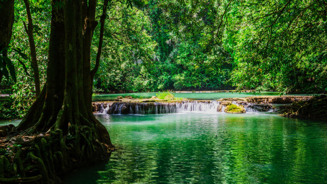 Обои картинки фото erawan waterfall, thailand, природа, водопады, erawan, waterfall