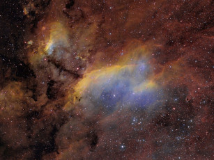 Картинка ic 4628 туманность креветка космос галактики туманности