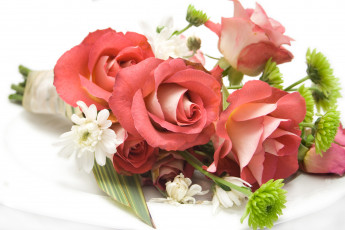 Картинка цветы букеты композиции розы хризантемы