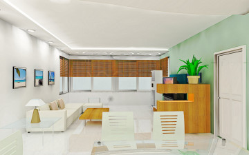 Картинка 3д графика realism реализм интерьер кресло диван комната квартира дизайн стиль картина