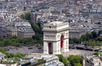 Картинка города париж франция арка улицы елисейские поля