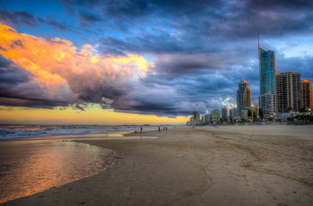 Картинка gold+coast города брисбен+ австралия океан пляж небоскребы