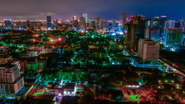 Картинка бангкок города бангкок+ таиланд ночь мегаполис дома небоскребы огни