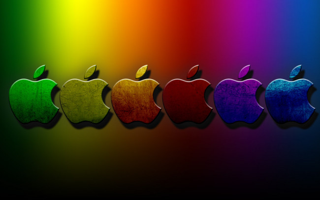 Обои картинки фото компьютеры, apple, цвета, логотип, фон