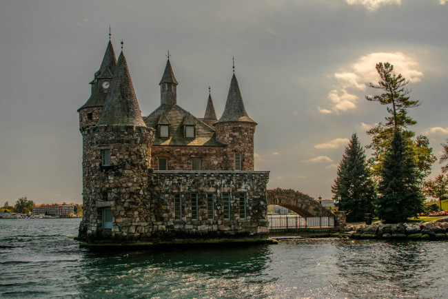 Обои картинки фото boldt castle,  thousand islands,  new york, города, - дворцы,  замки,  крепости, река, остров, замок