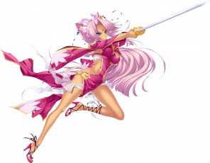 Картинка аниме koihime+musou девушка меч поза