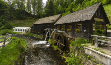 обоя разное, мельницы, мельница, водяная