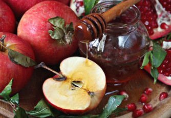 Картинка еда Яблоки гранат мед яблоки