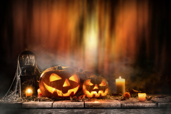 Картинка праздничные хэллоуин тыквы праздник свечи хэлуин