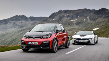 Картинка bmw+i3s+and+i8+2018 автомобили bmw 2018 i8 i3s