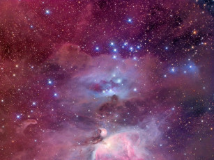 обоя m42, туманность, ориона, космос, галактики, туманности