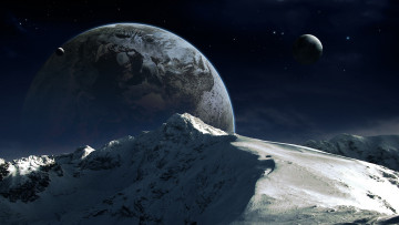 Картинка 3д графика atmosphere mood атмосфера настроения планеты горы
