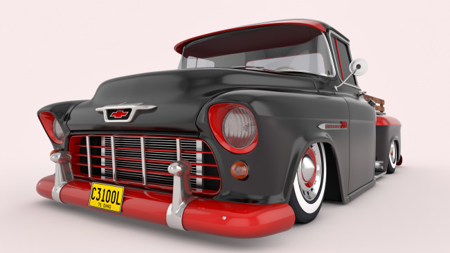 Обои картинки фото автомобили, 3д, 1955, chevrolet, 3100, pickup