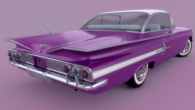 Обои картинки фото автомобили, 3д, impala, 1960, chevrolet
