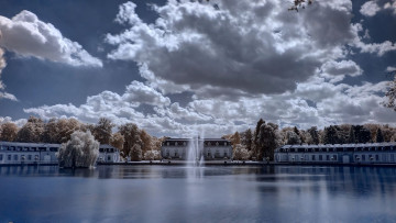 Картинка города -+фонтаны фонтан дома облака