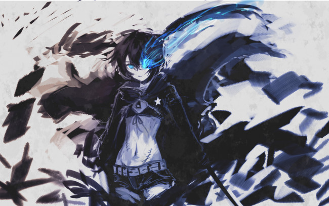 Обои картинки фото аниме, black rock shooter, black, rock, shooter, kuroi, mato, sola7764, девушка