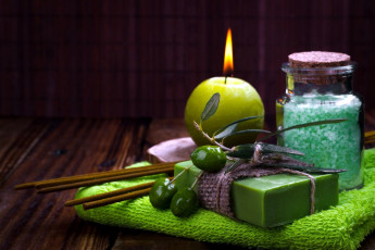 Картинка разное косметические+средства +духи соль мыло оливки свеча