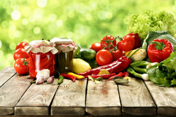 обоя еда, овощи, помидоры, консервация, огурцы, перец, лук, томаты