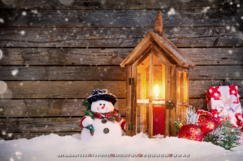 Картинка календари праздники +салюты фонарь снеговик игрушка