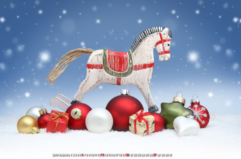 обоя календари, праздники,  салюты, игрушка, шар, конь, лошадь