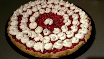 Картинка Ягодный+пирог+со+сливками еда пироги пирог