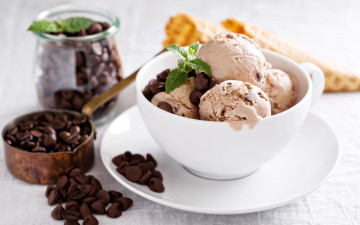 Картинка еда мороженое +десерты зерна кофейные шоколад