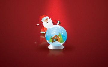 Картинка праздничные векторная+графика+ новый+год шар санта клаус дом снег