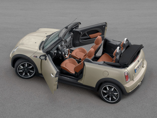 Обои картинки фото 2007, mini, convertible, sidewalk, автомобили