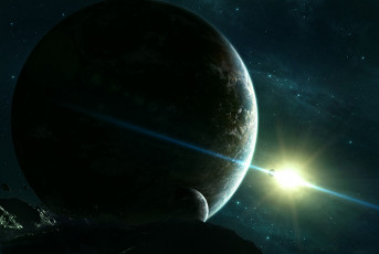 Картинка космос арт планеты звёзды фон