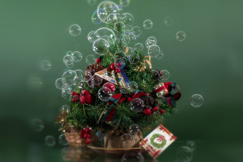 Картинка праздничные Ёлки украшения пузырьки елка