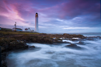 Картинка природа маяки скалы маяк океан волны камни