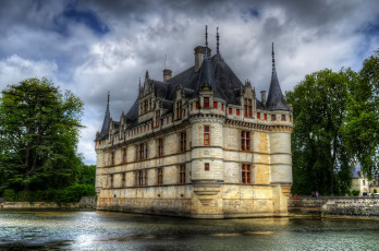Картинка chateau+azay-le-rideau города -+дворцы +замки +крепости отражение замок пруд парк