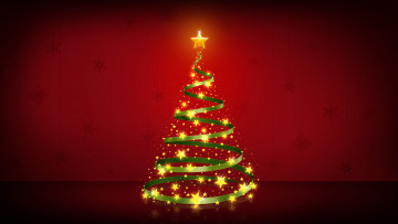 Картинка праздничные векторная+графика+ новый+год фон красный звезды елка новый год