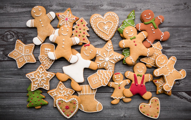 Обои картинки фото праздничные, угощения, sugar, cookies, человечки, decoration, праздник, глазурь, holiday, звездочки, имбирные, christmas, ёлочки