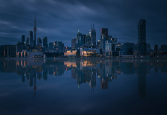 Картинка города -+огни+ночного+города remo daut отражение ночь торонто канада