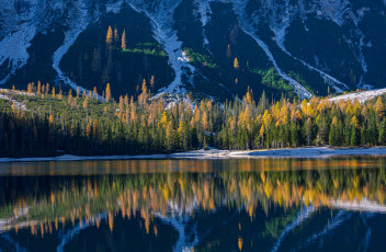 Картинка braies+lake italy природа реки озера braies lake