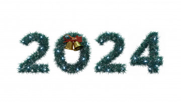 Картинка праздничные -+разное+ новый+год цифры новый год ель колокольчики