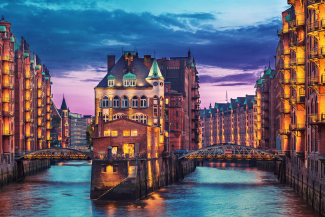 Обои картинки фото гамбург, германия, города, улицы, площади, набережные, вода, здания