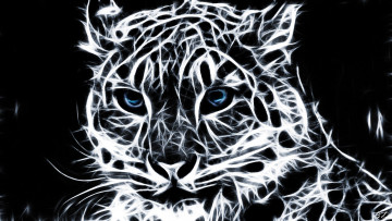 Картинка разное компьютерный+дизайн фракталы снежный барс ирбис snow leopard