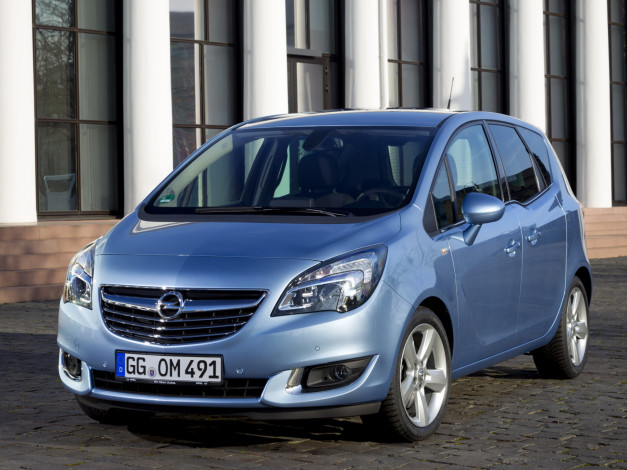 Обои картинки фото автомобили, opel, meriva, b, 2014, синий