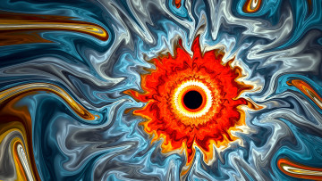 Картинка 3д+графика абстракция+ abstract цвета черная дыра солнце black hole