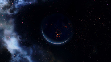 Картинка космос арт звёзды планета фон