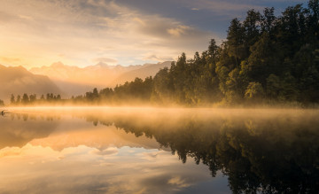 Картинка природа реки озера туман утро река
