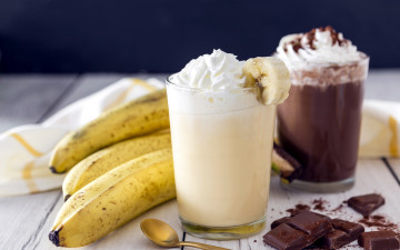 Картинка еда мороженое +десерты десерт шоколад банан сливки