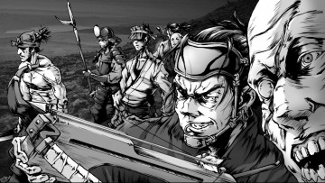 Картинка аниме afro+samurai люди оружие