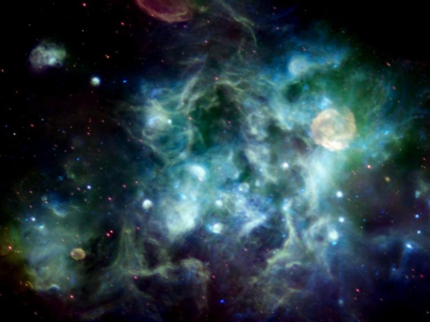 Обои картинки фото лебедь, космос, галактики, туманности
