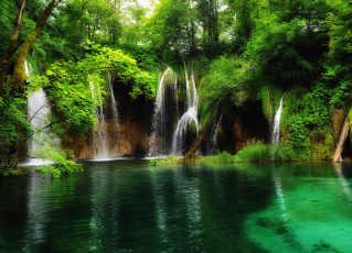 Картинка природа водопады parque nacional de los lagos plitvice croacia водопад