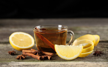 Картинка еда напитки +Чай корица Чашка лимон чай