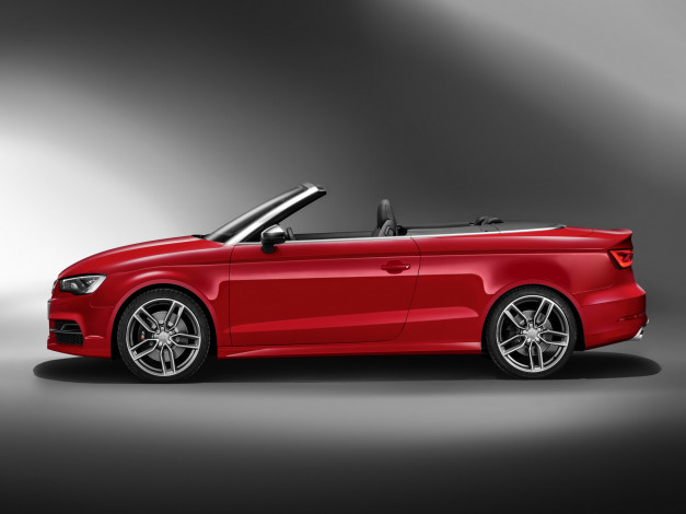 Обои картинки фото автомобили, audi, красный, 2014г, 8v, cabrio, s3